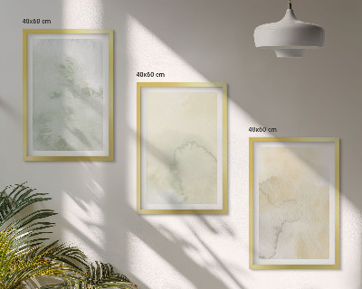 Set de 3 cuadros para salón Texturas de acuarela en tonos pastel