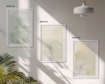 Set de 3 cuadros para salón Texturas de acuarela en tonos pastel