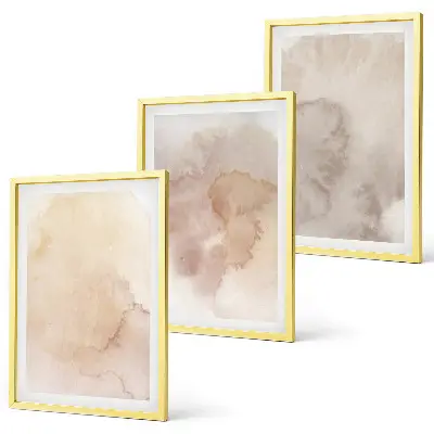 Juego de 3 cuadros diseño de texturas cálidas en acuarela pastel