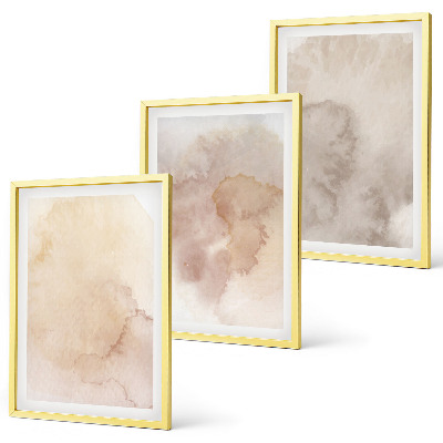Juego de 3 cuadros Texturas cálidas de acuarela pastel