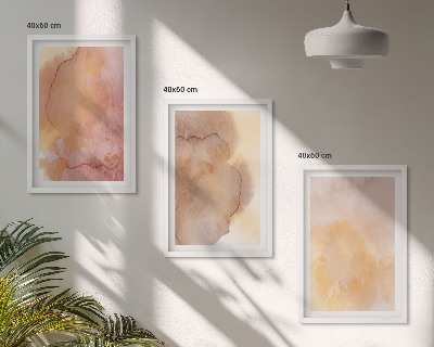 Set de 3 cuadros para salón Texturas cálidas y coloridas de acuarela