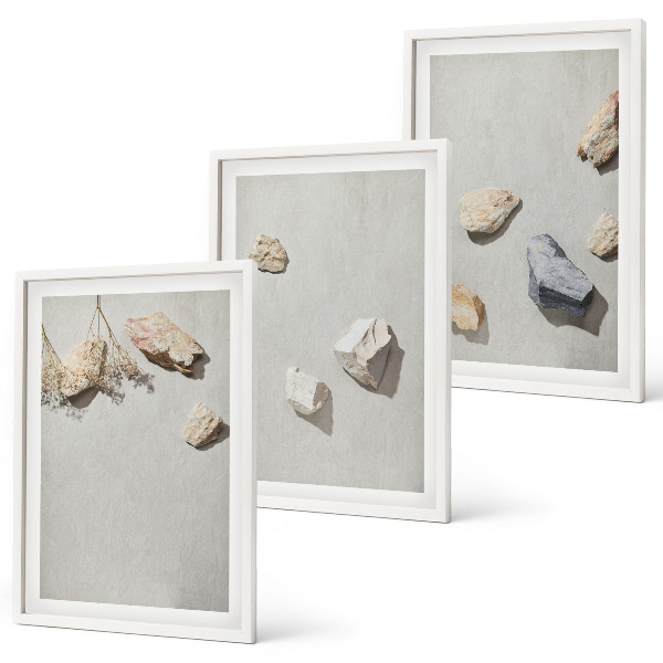 Juego de 3 cuadros Decoraciones de playa con piedras de estilo bohemio