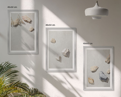 Juego de 3 cuadros Decoraciones de playa con piedras de estilo bohemio