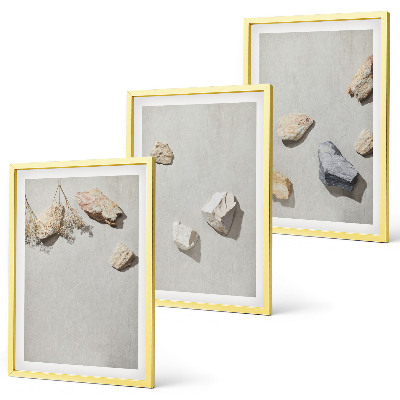 Juego de 3 cuadros Decoraciones de playa con piedras de estilo bohemio