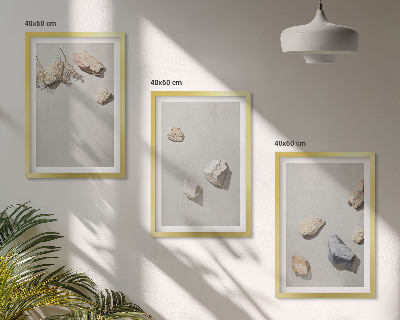 Juego de 3 cuadros Decoraciones de playa con piedras de estilo bohemio