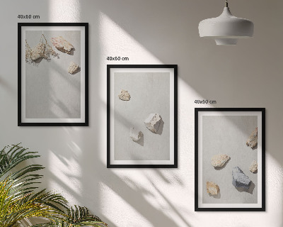Juego de 3 cuadros Decoraciones de playa con piedras de estilo bohemio
