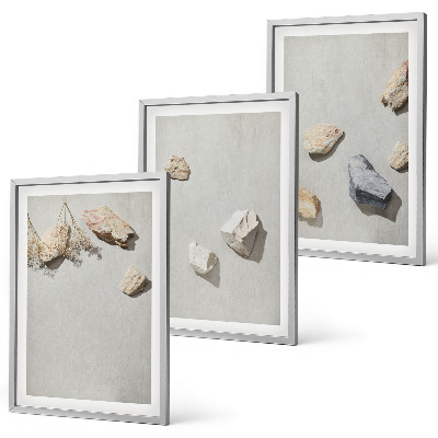 Juego de 3 cuadros Decoraciones de playa con piedras de estilo bohemio