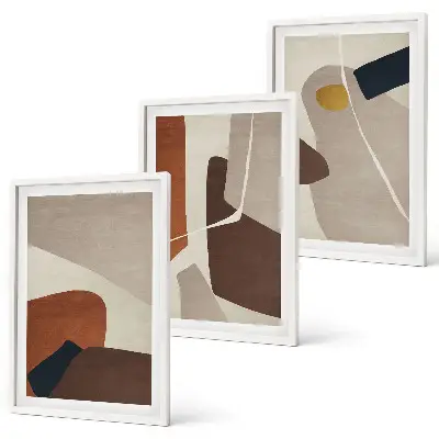 Set de 3 cuadros abstractos bohemios decoración para salón