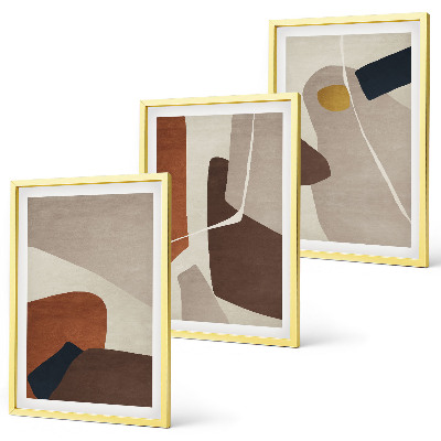 Set de 3 cuadros para salón Pintura abstracta bohemia