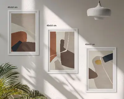 Set de 3 cuadros abstractos bohemios decoración para salón