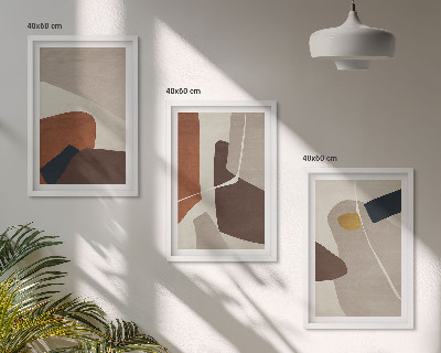 Set de 3 cuadros para salón Pintura abstracta bohemia
