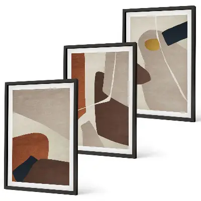Set de 3 cuadros abstractos bohemios decoración para salón