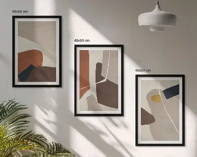 Set de 3 cuadros abstractos bohemios decoración para salón