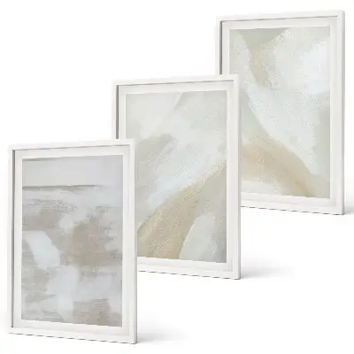 Juego de 3 cuadros con diseño de pinceladas abstractas