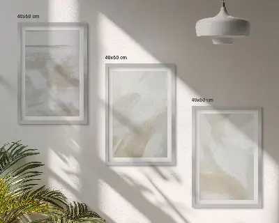 Juego de 3 cuadros con diseño de pinceladas abstractas