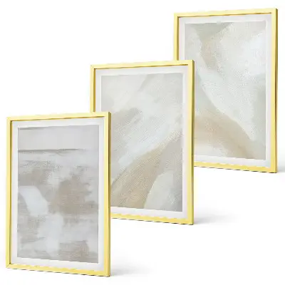 Juego de 3 cuadros con diseño de pinceladas abstractas