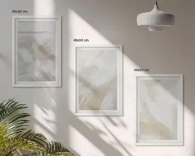 Juego de 3 cuadros con diseño de pinceladas abstractas