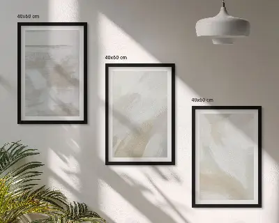 Juego de 3 cuadros con diseño de pinceladas abstractas