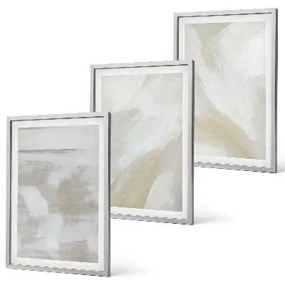 Juego de 3 cuadros con diseño de pinceladas abstractas
