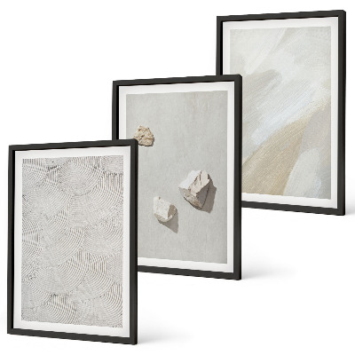 Set de 3 cuadros para salón Pintura moderna sobre arenisca