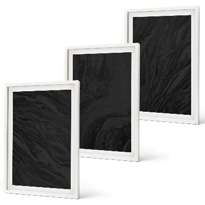 Set de 3 cuadros para salón Texturas elegantes de mármol oscuro