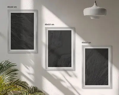 Set de 3 cuadros para salón con diseño de texturas de mármol oscuro