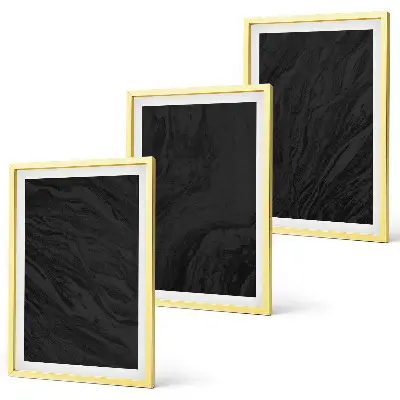 Set de 3 cuadros para salón con diseño de texturas de mármol oscuro