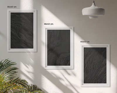Set de 3 cuadros para salón Texturas elegantes de mármol oscuro
