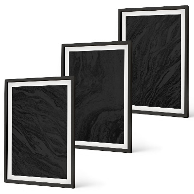 Set de 3 cuadros para salón Texturas elegantes de mármol oscuro