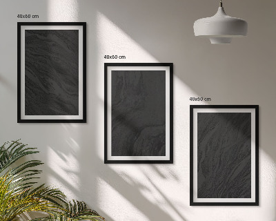 Set de 3 cuadros para salón Texturas elegantes de mármol oscuro
