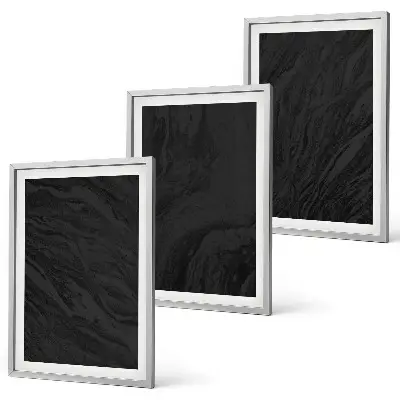 Set de 3 cuadros para salón con diseño de texturas de mármol oscuro