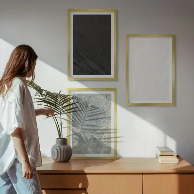 Juego de 3 cuadros con diseño de elegantes estructuras de piedra en colores