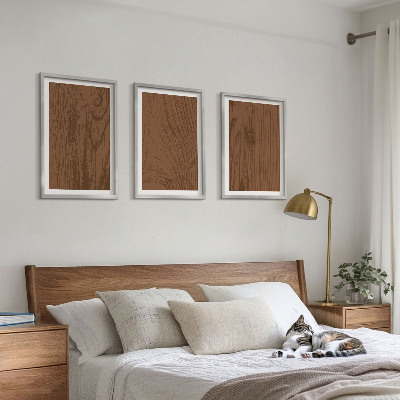 Set de 3 cuadros para salón Textura de madera corteza minimalismo
