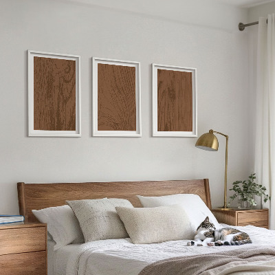 Set de 3 cuadros para salón Textura de madera corteza minimalismo