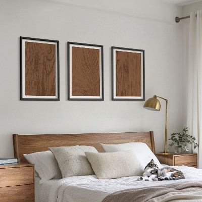 Set de 3 cuadros para salón Textura de madera corteza minimalismo