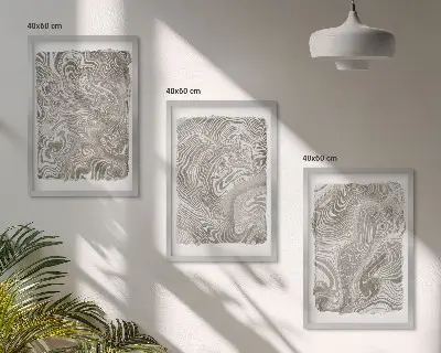 Juego de 3 cuadros con diseño de formas modernas