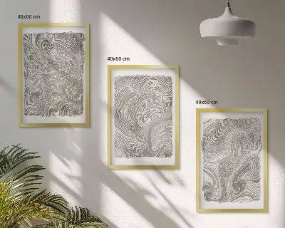 Juego de 3 cuadros con diseño de formas modernas
