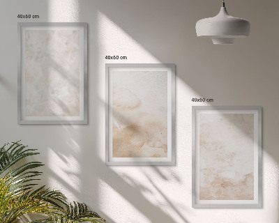 Set de 3 cuadros para salón Texturas en tonos pastel a la moda