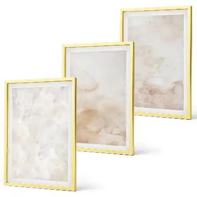 Set de 3 cuadros para salón con diseño de texturas en tonos pastel