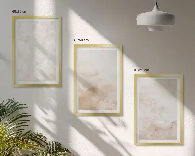 Set de 3 cuadros para salón con diseño de texturas en tonos pastel