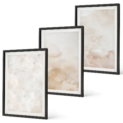 Set de 3 cuadros para salón con diseño de texturas en tonos pastel