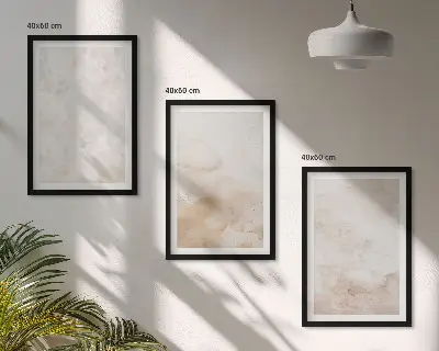 Set de 3 cuadros para salón con diseño de texturas en tonos pastel