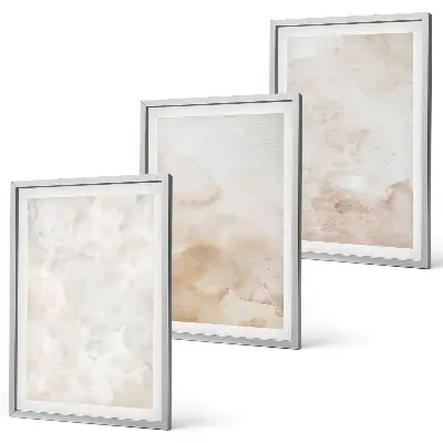 Set de 3 cuadros para salón con diseño de texturas en tonos pastel