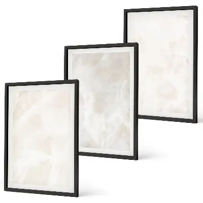 Juego de 3 cuadros con diseño de estructura de mármol elegante