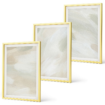 Set de 3 cuadros para salón Pinturas brillantes, estilo boho abstracto