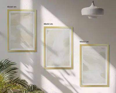 Set de 3 cuadros para salón con diseño de pinturas brillantes en estilo boho abstracto