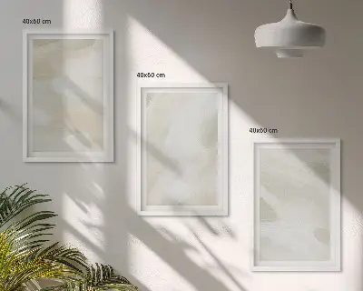 Set de 3 cuadros para salón con diseño de pinturas brillantes en estilo boho abstracto