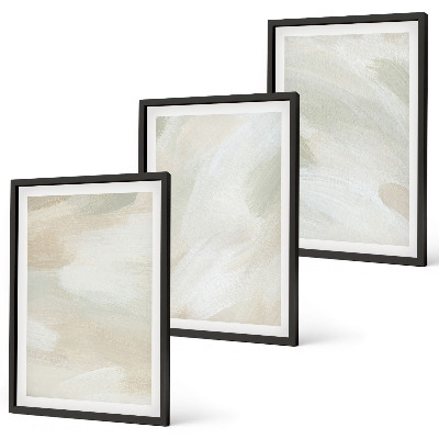 Set de 3 cuadros para salón Pinturas brillantes, estilo boho abstracto