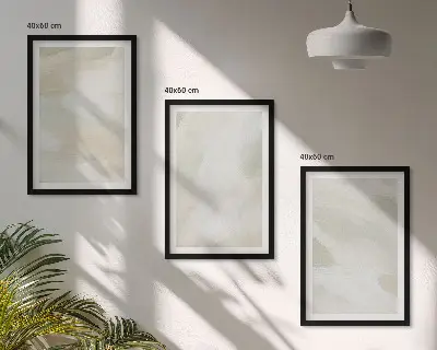 Set de 3 cuadros para salón con diseño de pinturas brillantes en estilo boho abstracto