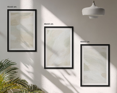 Set de 3 cuadros para salón Pinturas brillantes, estilo boho abstracto